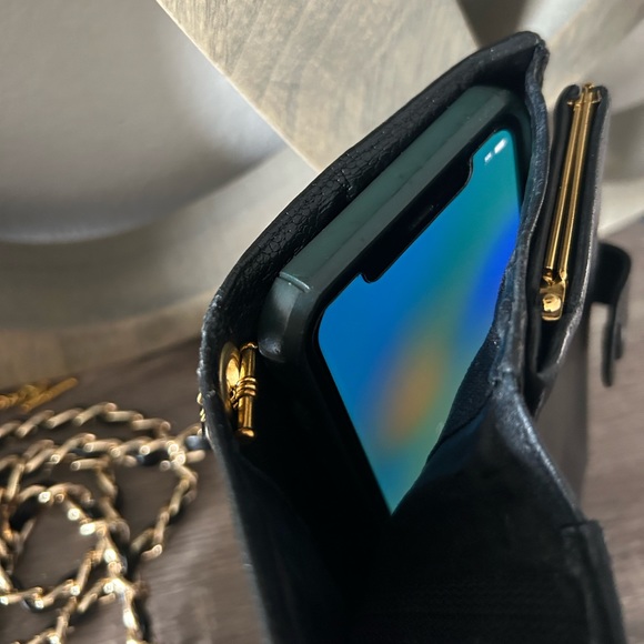 ⚜️🖤Vintage Chanel Timeless Clutch Crossbody Wallet Chain 2way Wristlet - Picture 9 of 17